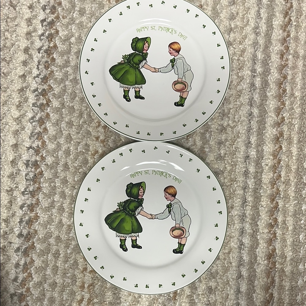 3 Rosanna "Happy St Patrick's Day!" Ireland Dessert Appetizer Plates Dishes 8" - Picture 5 of 8